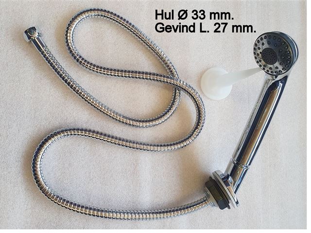 Bruse hoved "KABE 2003/2014". Slange L. 1,5 m. 