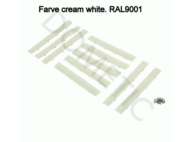 Heki 2 Luftgittersæt cremehvid ral 9001. 10 stk. 