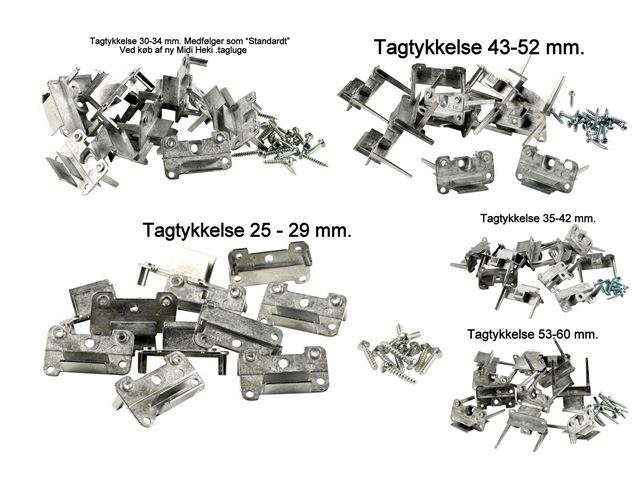 Midi Heki montage sæt tagtykkelse 30-34 mm. 