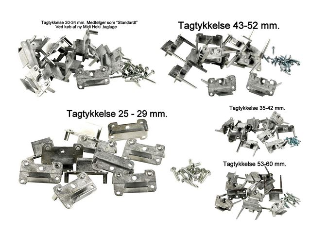 Midi Heki montage sæt tagtykkelse 43-52 mm. 