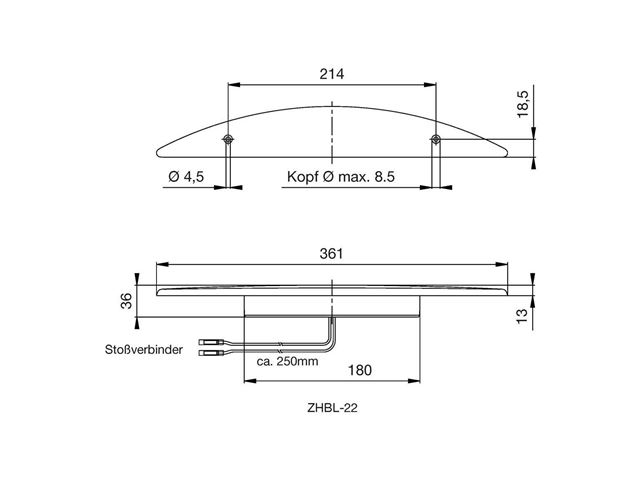 Stoplygte Jokon LED Mål 55x361 mm. Bla. Til Knaus /