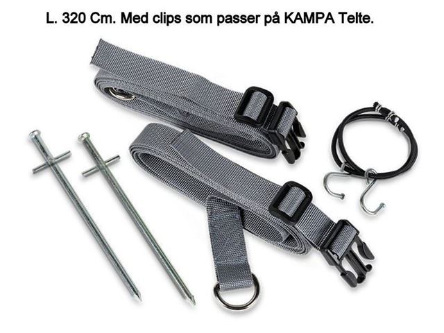 KAMPA Storm stroppe sæt Neon grøn 2 Stk. L. 320 Cm. 