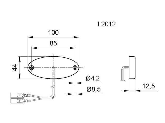 Bag markeringslygte Jokon LED. Mål. 44x100 mm. 