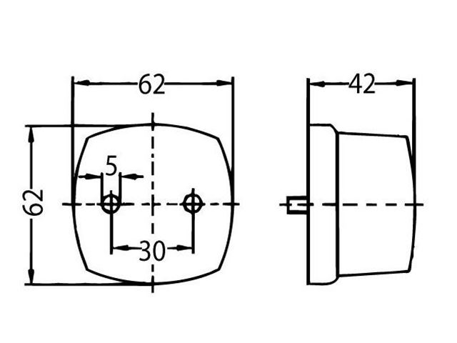 Frontlygte Hella Mål 62x62 mm. 