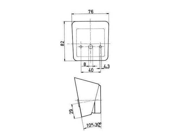 Frontlygte Jokon. Mål 76x82  mm. Bla. Til Bürstner. UDGÅET. 