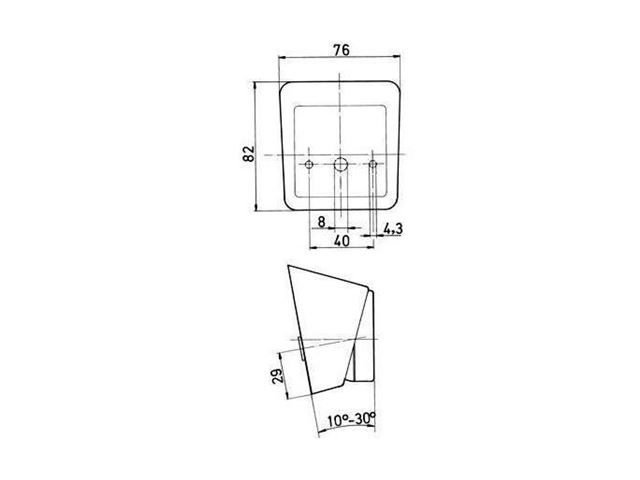 Frontlygte Jokon. Mål 76x82 mm. Med refleks.