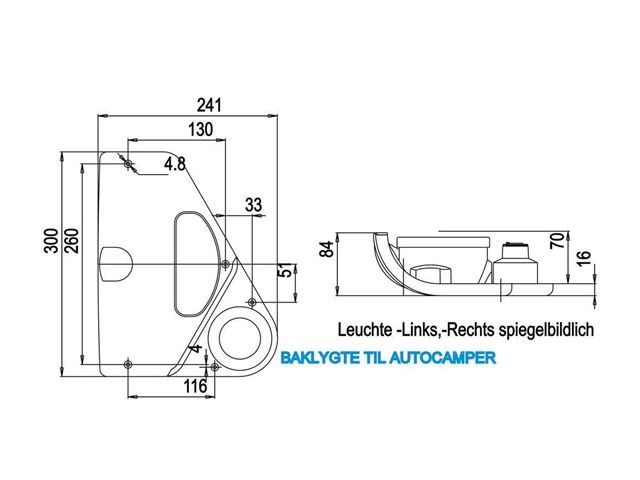 Baklygte Jokon. Bla. Til Knaus Auto Camper.