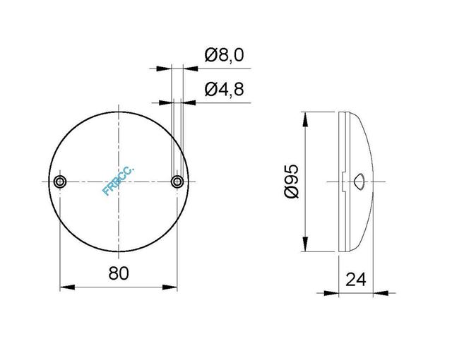 Baklygte Jokon Ø 95 mm. Bla. Til Cabby og 