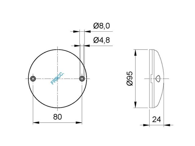 Tåge baglygte Jokon Ø 95 mm. Bla. Til Cabby og 