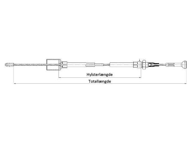 Bremsekabel Knott   730/940 mm. (Hylster/Kabel)