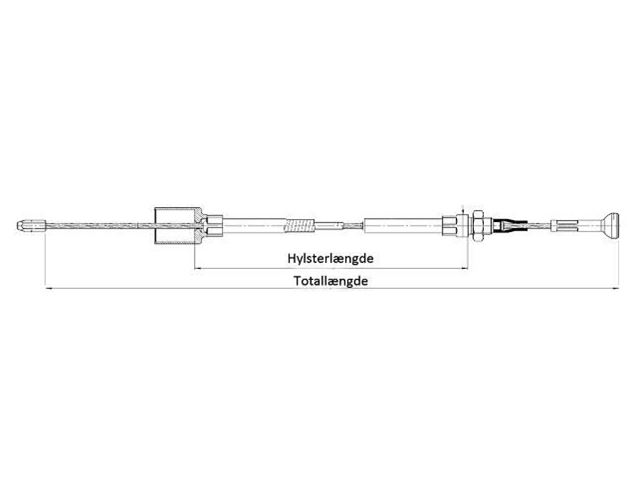 Bremsekabel Knott 1030/1240 mm. (Hylster/Kabel) 