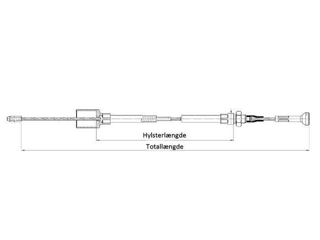 Bremsekabel Knott 1230/1440 mm. (Hylster/Kabel) 