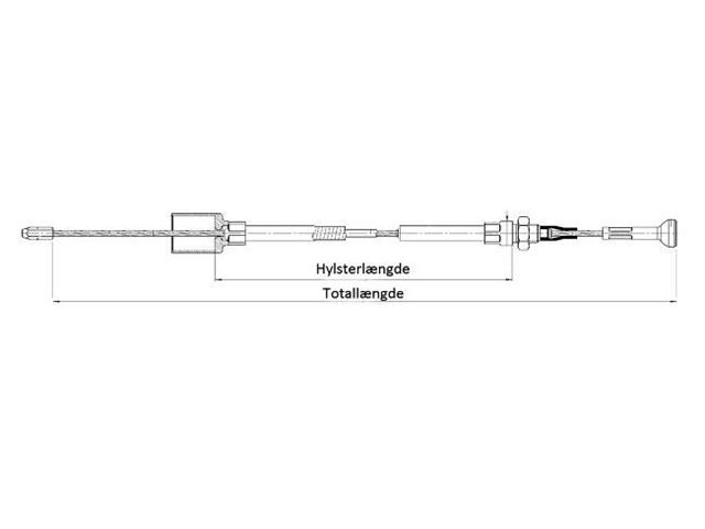 Bremsekabel Knott 1330/1540 mm. (Hylster/Kabel) 