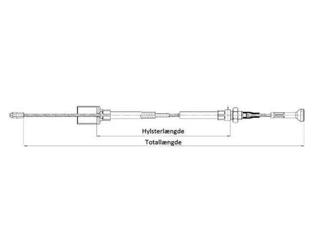 Bremsekabel Knott 1530/1740 mm. (Hylster/Kabel) 