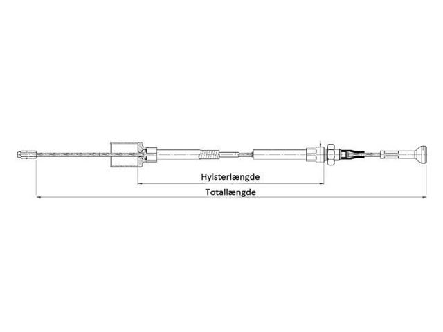 Bremsekabel Knott 1630/1840 mm. (Hylster/Kabel) 