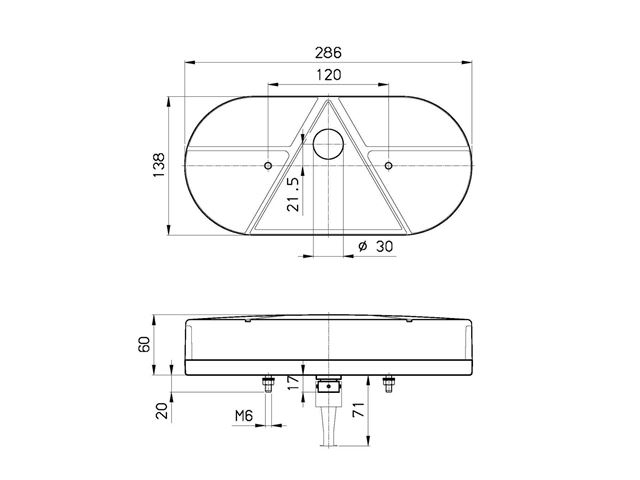 Baglygte Jokon V. Mål. 280x135 mm. Inkl. Pærer 