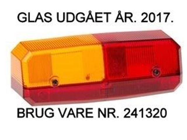 Baglygte glas Jokon V. Mål. 225x80 mm. Med Nr. Lys. UDGÅET