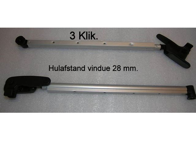 Vindues udskyder 600 mm. H. Og V. Rund. 3 Klik. 