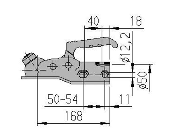 Kuglekobling rund Ø 50 mm. AL-KO. 1600 Kg. 