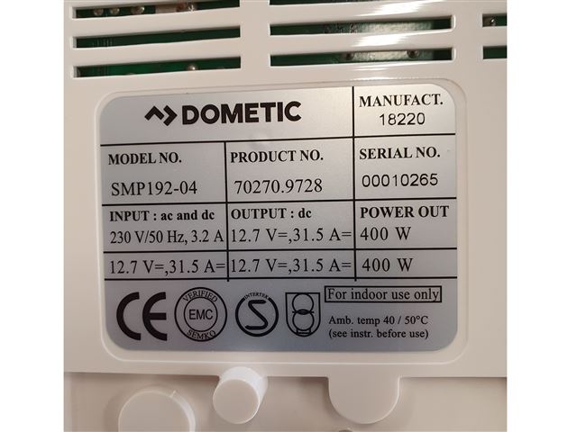 Omformer Dometic 400 Watt. TYPE SMP-192-04. 