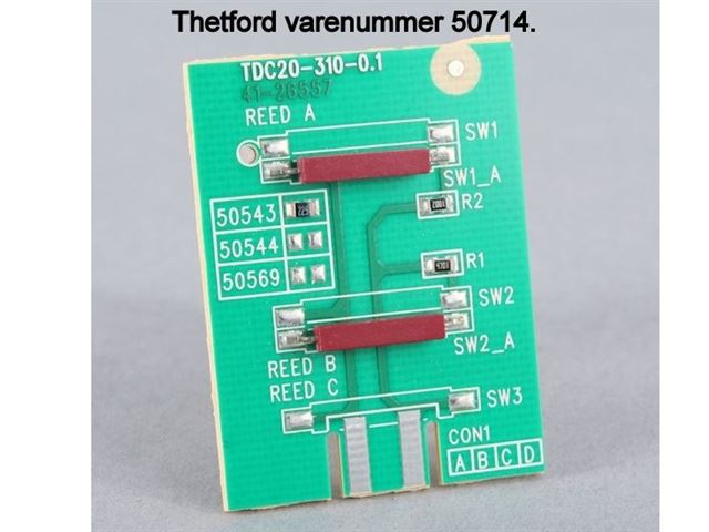 Thetford printkort SC-250. Enkeldt kontakt. 