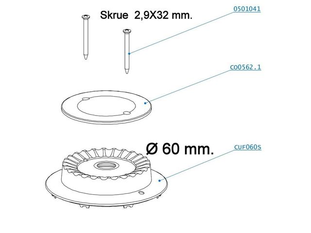 SMEV. Brændertop skruer 2,9 x 32 mm. 8 stk. 