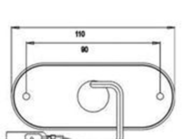 Sidemarkeringslygte Aspöck Gul LED. Mål 45 x 110 mm. 