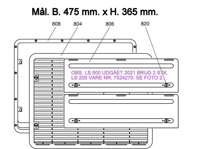 Dometic / Elektrolux Køleskabsrist sæt nederste hvid. Inkl. 