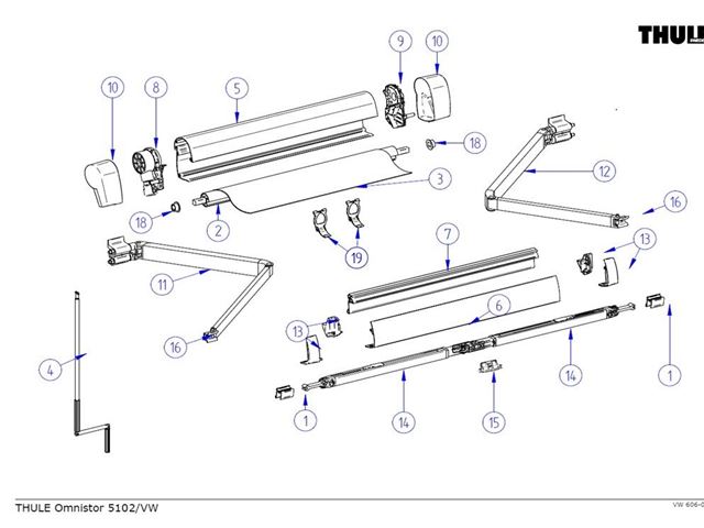 THULE Ende kapper til 5002/5102 markise Bla. Til VW. 