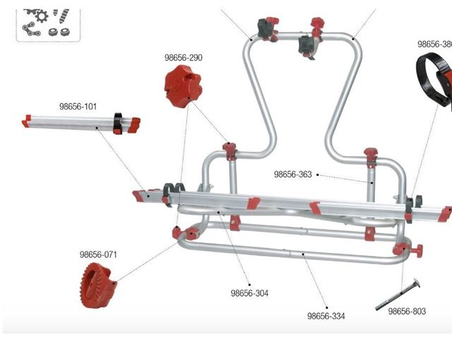 Fiamma holder til Carry-Bike Caravan XL. Rød 