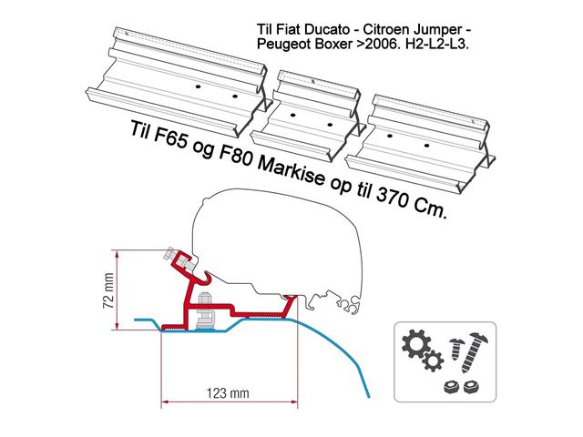 Fiamma Adapter kit til Fiat/Citroen/Peugeot.