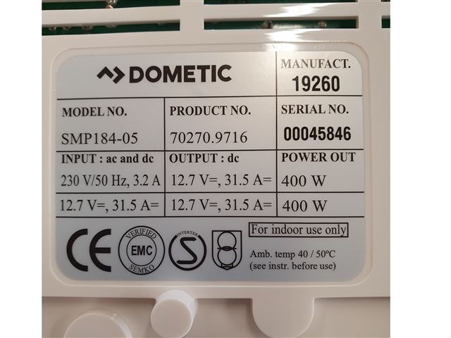 Omformer Dometic 400 watt. TYPE SMP. 184-05 