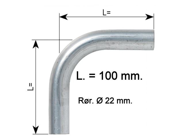 ALDE 90° ALU VINKEL Ø 22 MM.