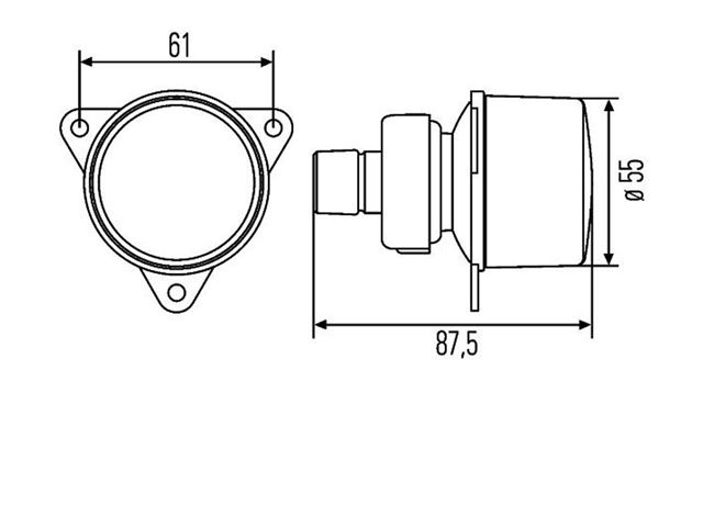 Tågelygte / Stoplygte Hella Ø 55 mm. FLEUX CLASSIC.