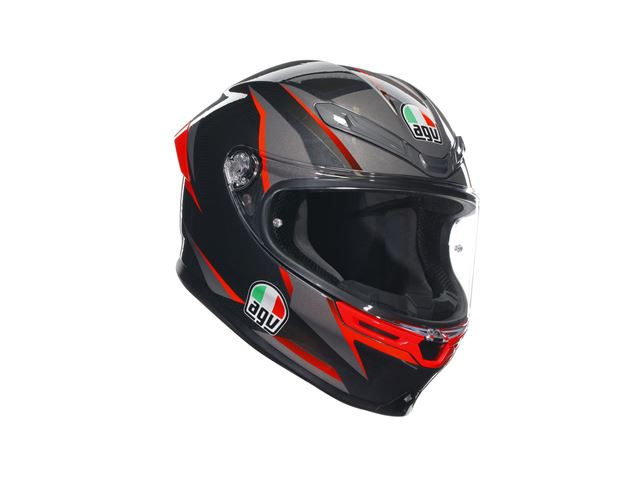 AGV K6 S E2206 MPLK SLASHCUT BLACK/GREY/RED Str. L