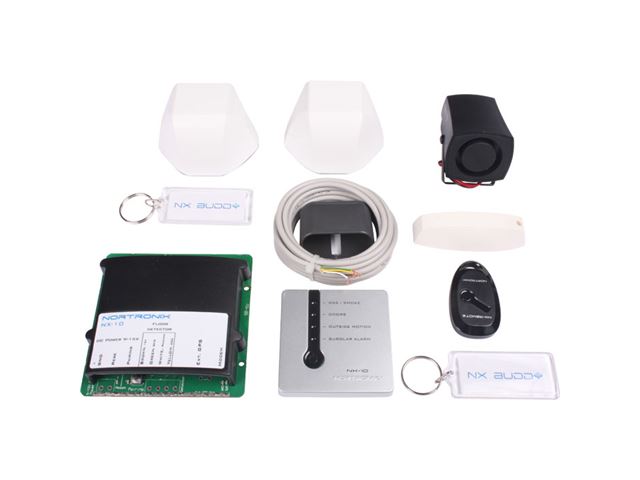 NX-10 alarmpakke incl. modem, sirene, sensorer, fjernkontrol