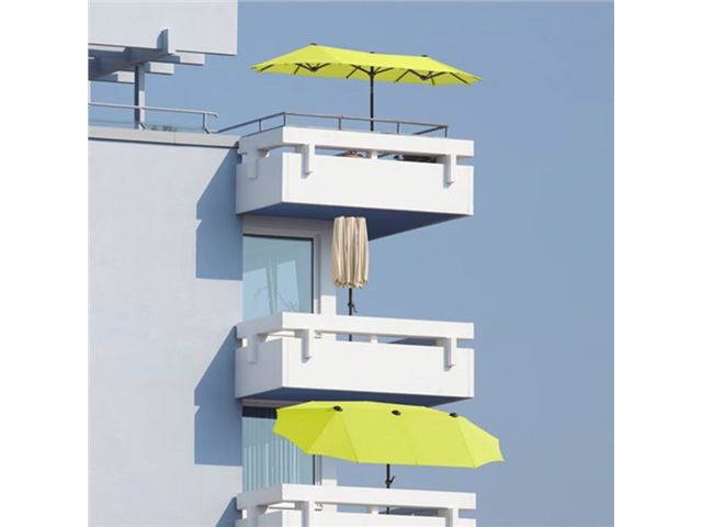 Parasol til altan, 300 x 150 cm., grøn.