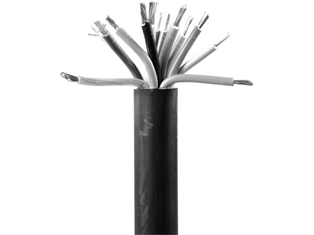 13-ledet PVC kabel 3 x 2,5 mm2 + 10 x 1,5 mm2, sort