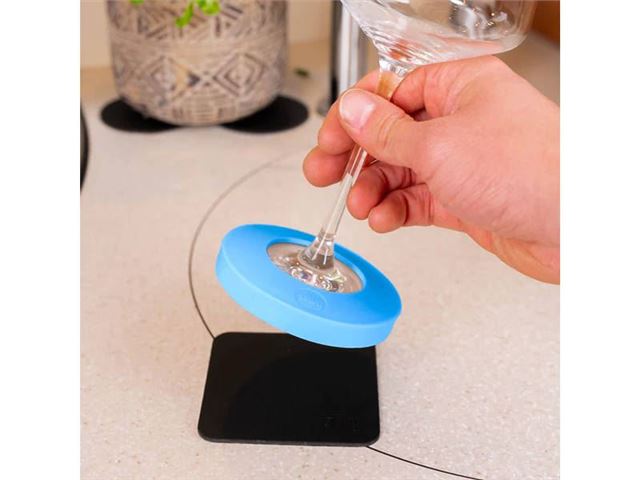 Magnetic condom for stem glasses BLUE incl. pad