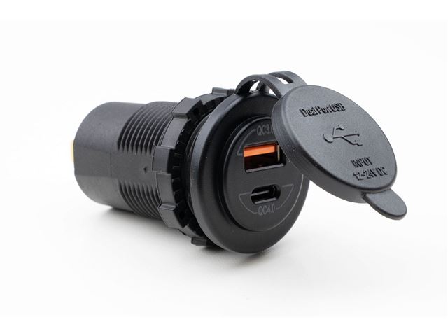 Stikdåse USB dobbeltstik 12-24DC