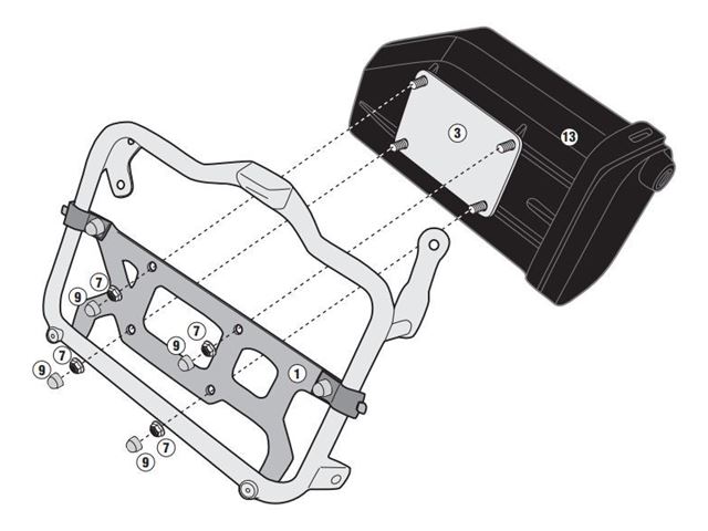 GIVI MONT.KIT TIL S250 PÅ PL3116 - DL250 V-Strom 