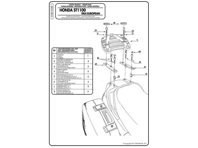 GIVI Bagagebærer m/topplade - ST1100