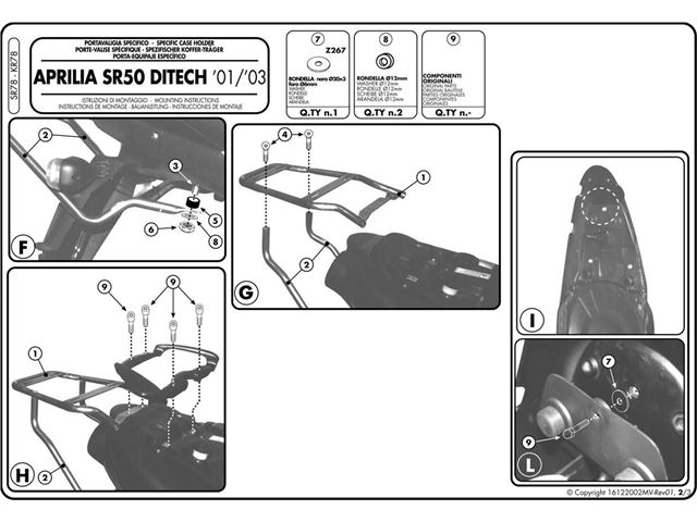 GIVI Bagagebærer u/topplade - SR50 Ditech (97-05)