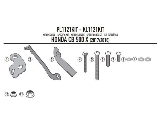 GIVI Mont.kit til PL1121/CAM/PLX1121 Uden 1121FZ