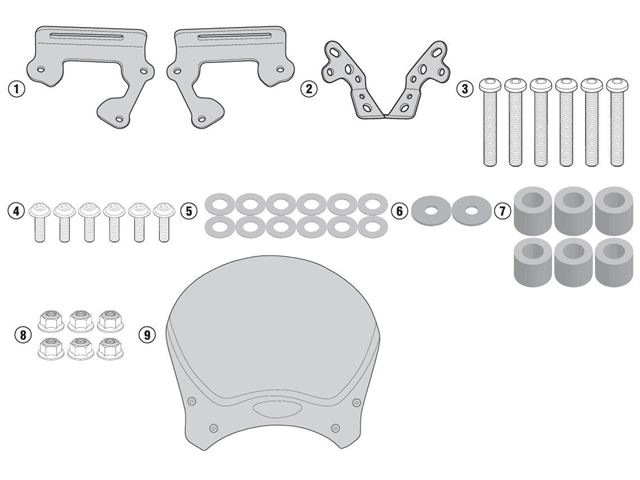 GIVI Mont.kit Vindskærm 100AL/100ALB - XSR700 16-