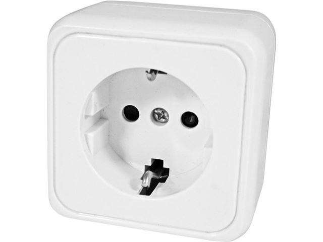 230 V Schuko single stikdåse til indendørs brug.