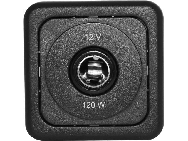 2-polet stikdåse til indbygning 12 V, 120 watt, brun