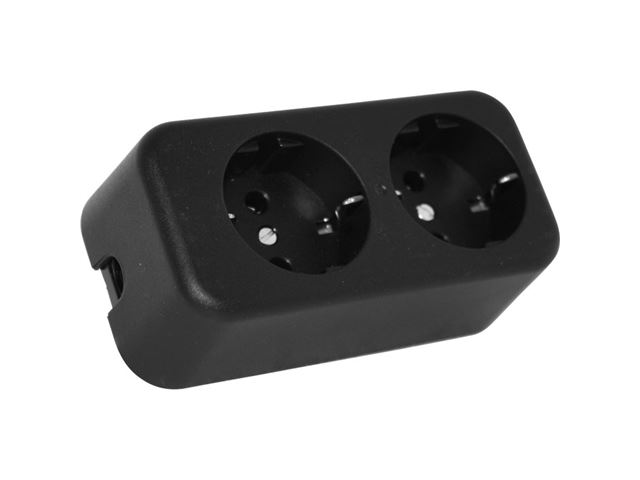 230 V Schuko dobbelt stikdåse til indendørs brug, brun