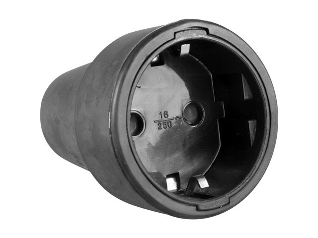 230 V Schuko hunstik med jord, sort