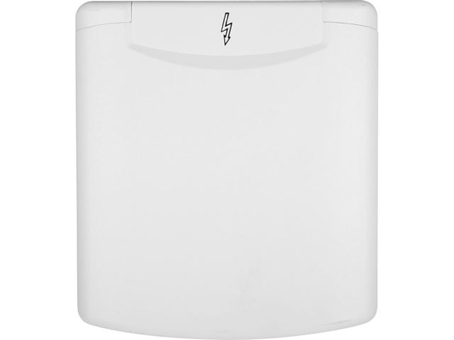 El-stikdåse indtag med hvidt klapdæksel 230 V, hvid